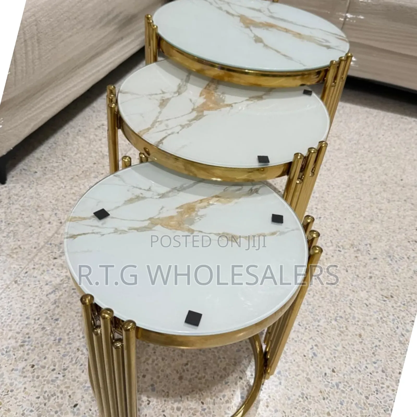 Modern 3-in-1 Marble Coffee Table Set