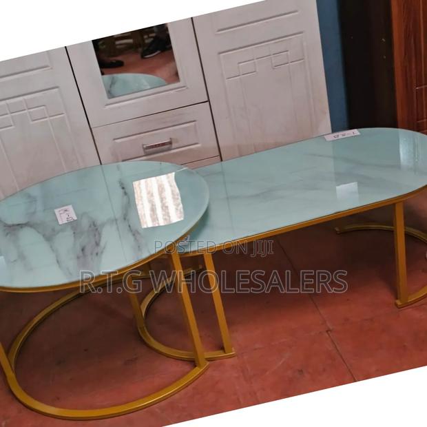 Modern Glass-Style 2-in-1 Nesting Coffee Table – White