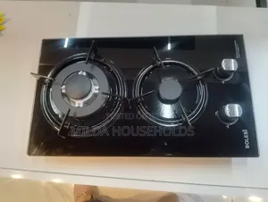 Bolesi Hob 2 Burners Inbuilt Gas Glass Tampared Hod