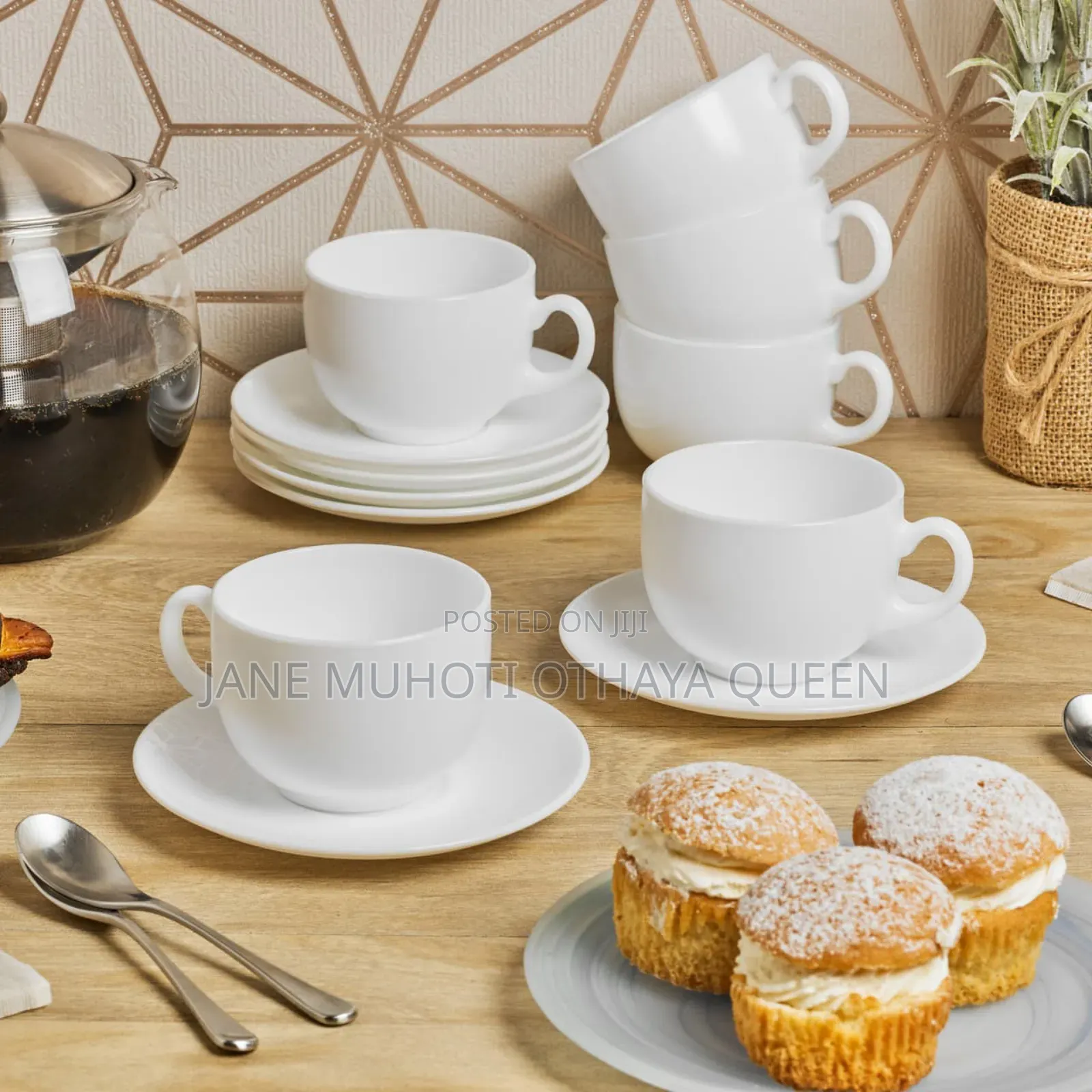 Luminarc 6pc Glass Cup Saucer Set