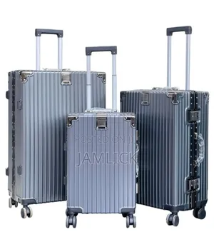 Grey 3pcs Aluminium Abs Suitcase Set