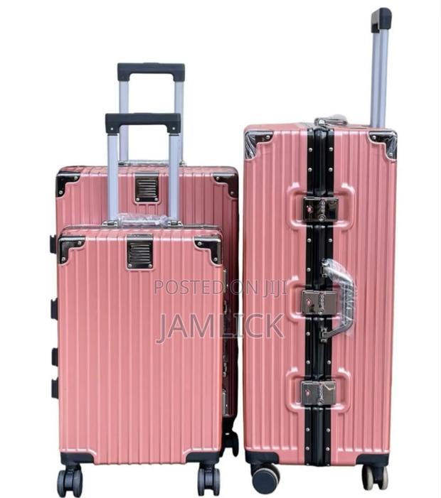Rose Gold 3pcs Aluminium Abs Suitcase Set - thumbnail 3