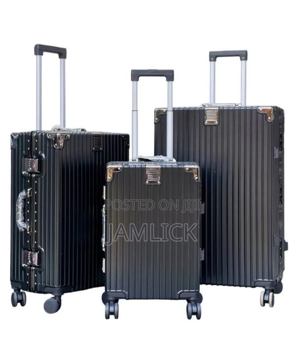 Black 3pcs Aluminium Abs Suitcase Set - thumbnail 2