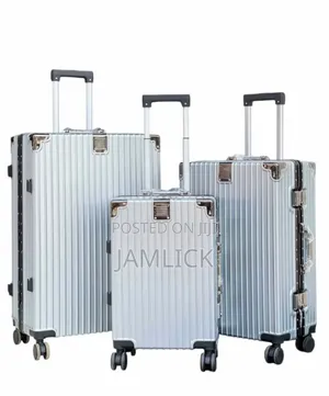 Silver 3pcs Aluminium Abs Suitcase Set