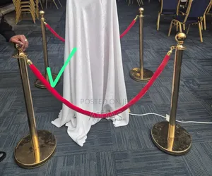 Premium Gold Stanchion Red Velvet Rope - Vip Crowd Control Barrier