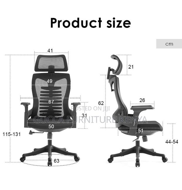 High-back Ergonomic Office Study Desk Chair - thumbnail 5