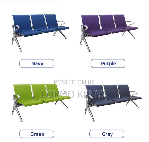 Office Bench; Black Hard Padded 3 Seater Visitor's Waiting Bench - thumbnail 8