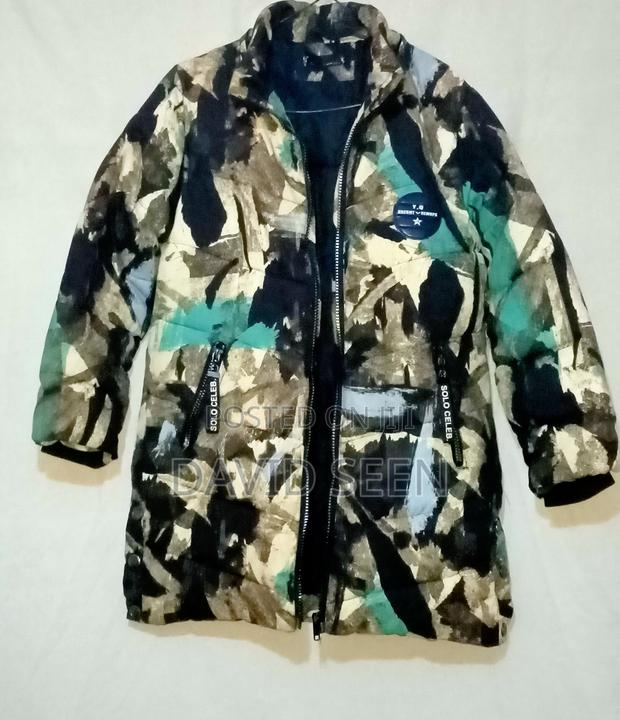 Warm Hooded Puffer Coat – Abstract Camo Design - main view
