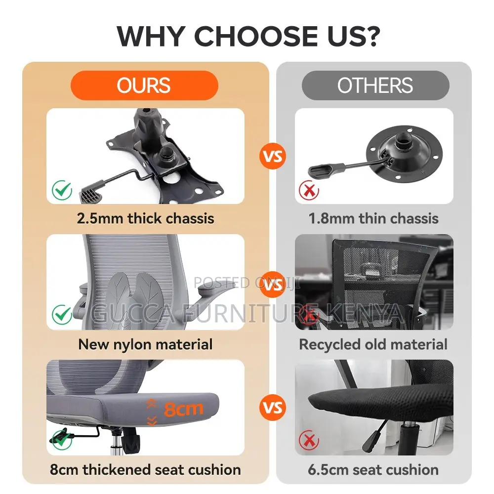 High-back Ergonomic Office Chair With Flip Armrest