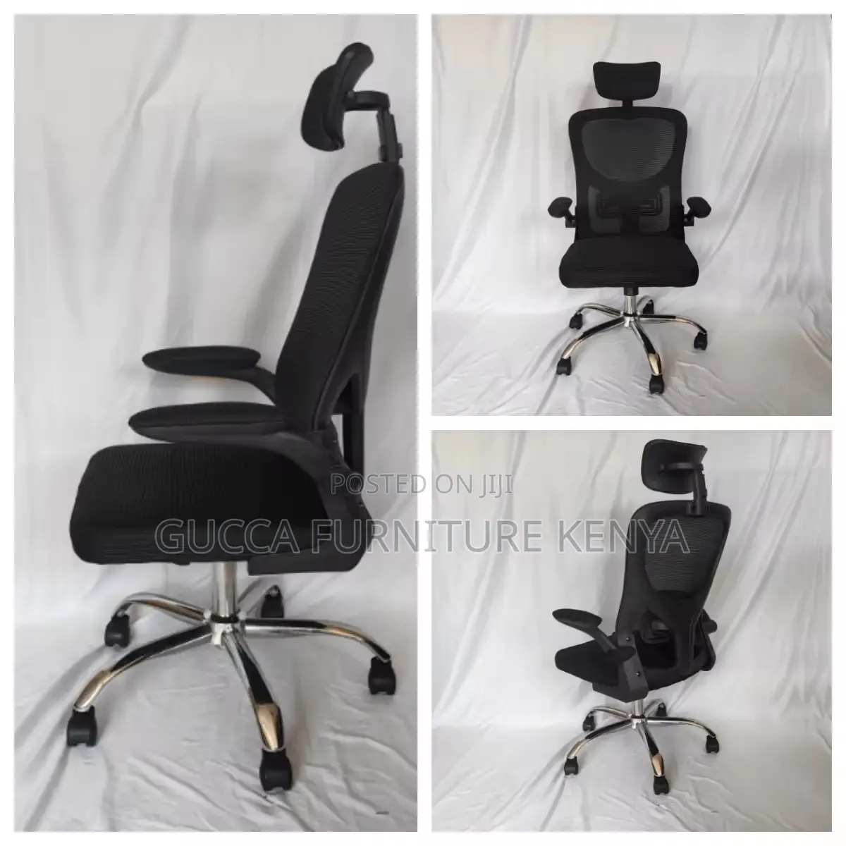 High-back Ergonomic Office Chair With Flip Armrest