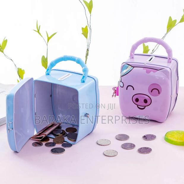 Piggy Bank Metallic Type With Padlock 2 Keys - thumbnail 2