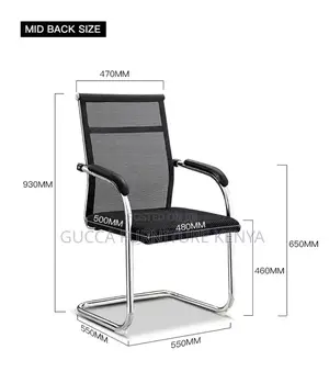 Ergonomic Mid-back Mesh Reception Chair