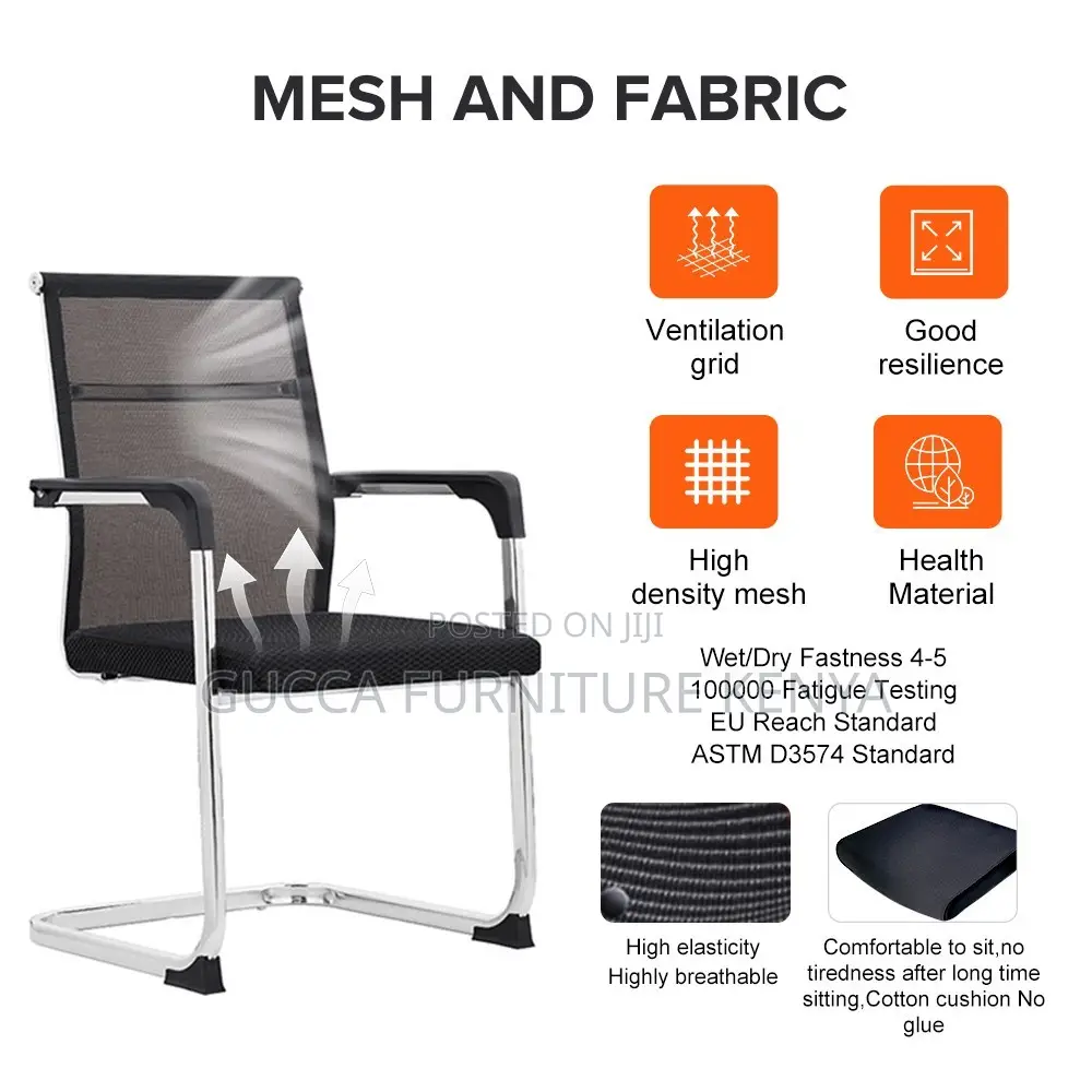 Ergonomic Mid-back Mesh Reception Chair