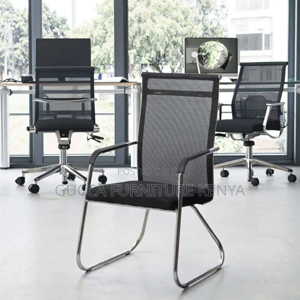 Ergonomic Mid-back Mesh Reception Chair