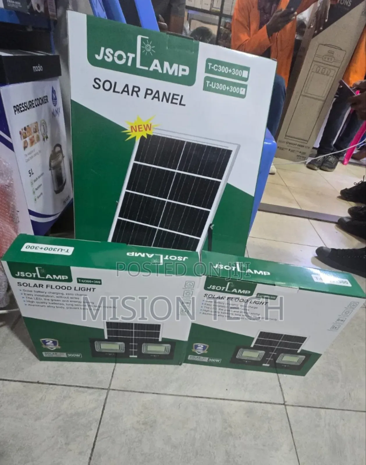 Jsot 300w+300w Solar Flood Light (2-in-1) Dual Lamp + Panel