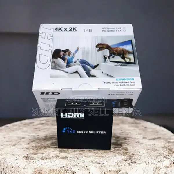  2 Port Hdmi 1x2 Splitter Adapter Works With Streaming Devices