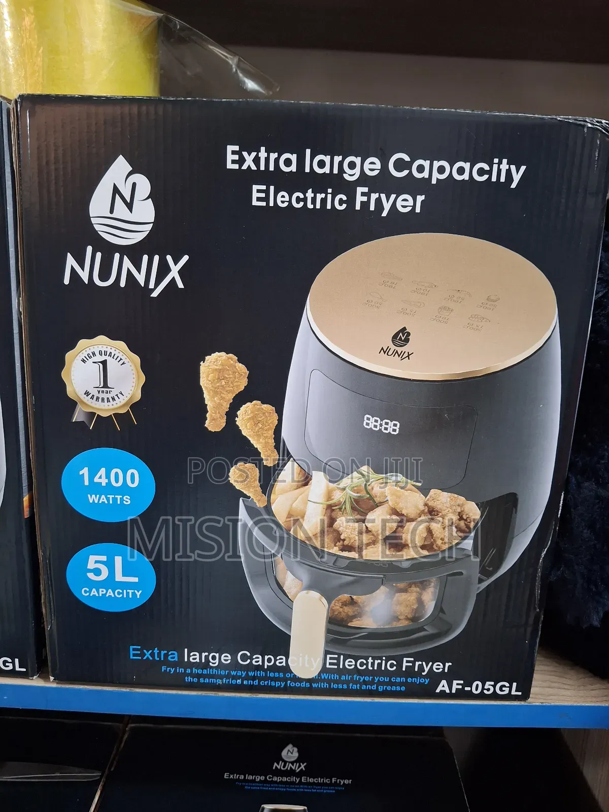 Nunix 5l Electric Air Fryer Model: Af-05gl 