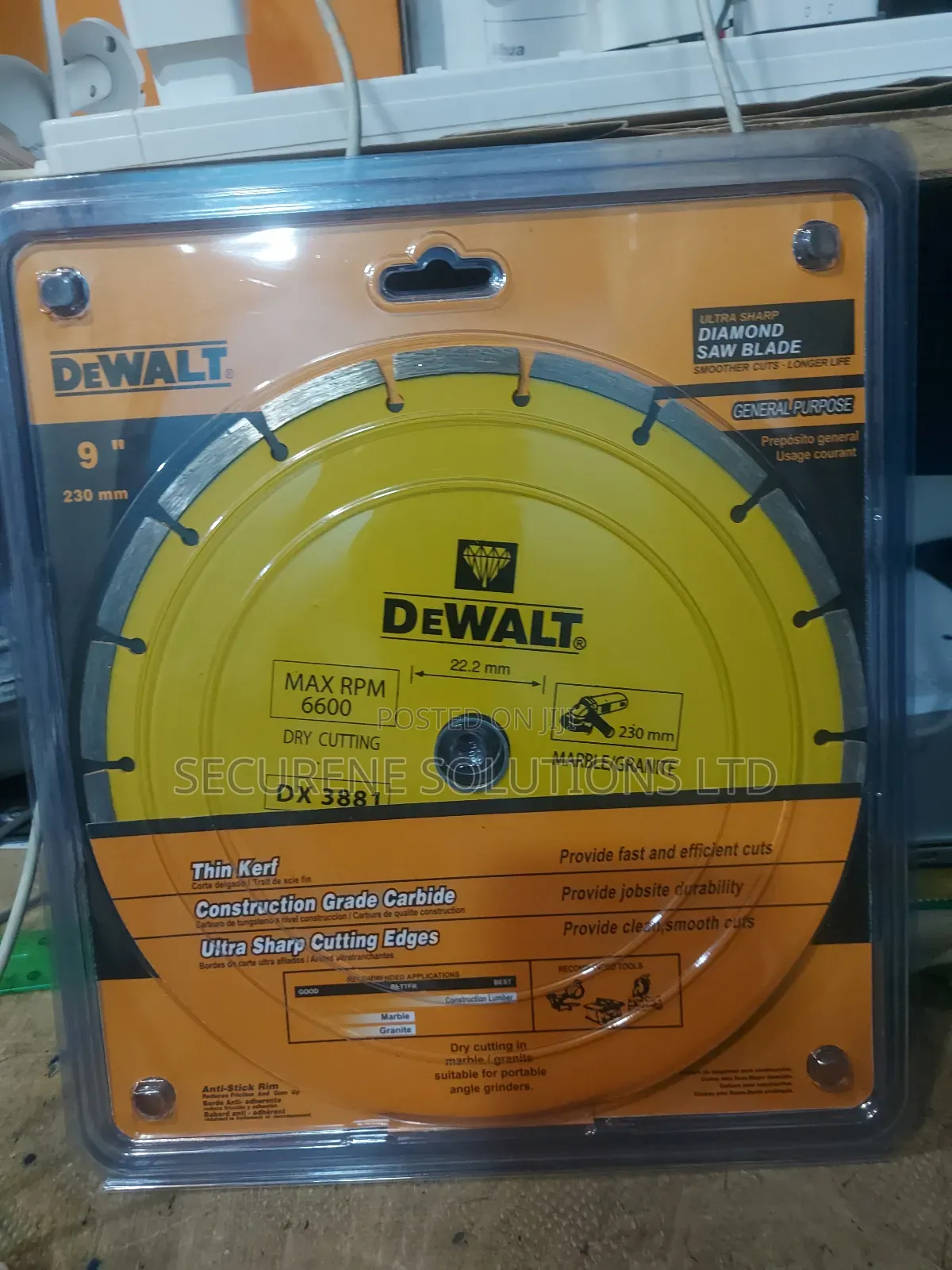 Dewalt 9" (230 Mm) Diamond Saw Blade For Cutting Marble/Granite.