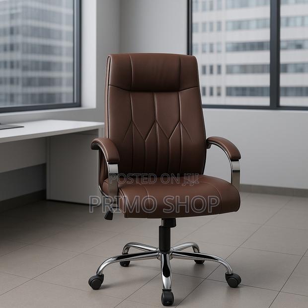 Office Chair : Brown Leather Berkeley High Back Chair - thumbnail 3