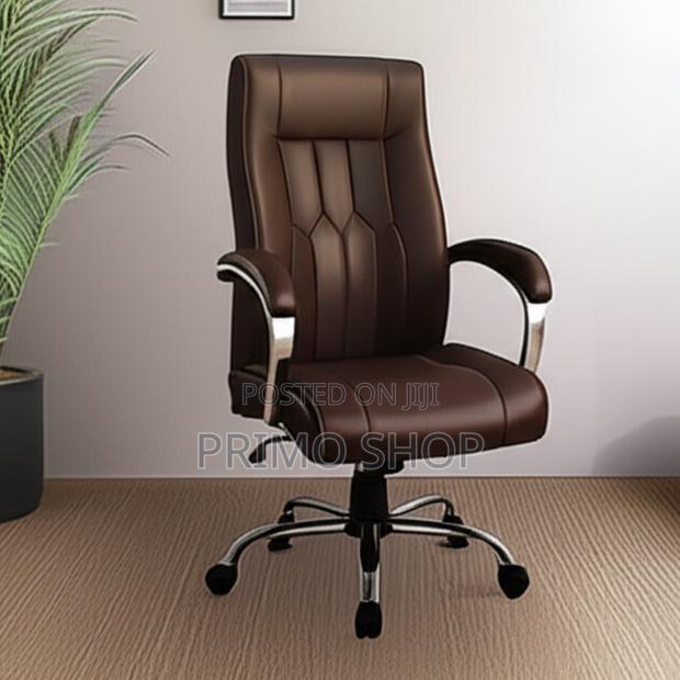 Office Chair : Brown Leather Berkeley High Back Chair - thumbnail 4