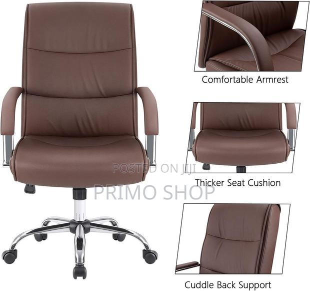 Office Chair : Brown Leather Berkeley High Back Chair - thumbnail 8