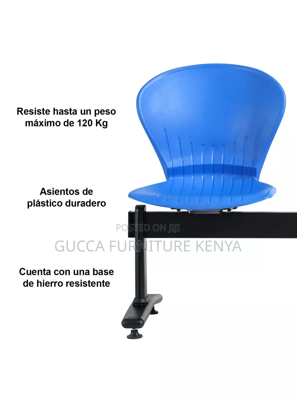 3-link Plastic Back Reception Waiting Bench