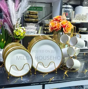 *18pcs Gold Ring Dinner Set