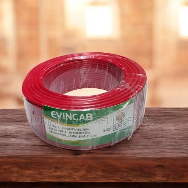 Evin Industrial Grade Red 2.5mm Single Core Solid Wire Wiring Cable