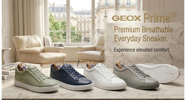 Quality Leather Men Casual Geox Designer Rubber Sole Shoes