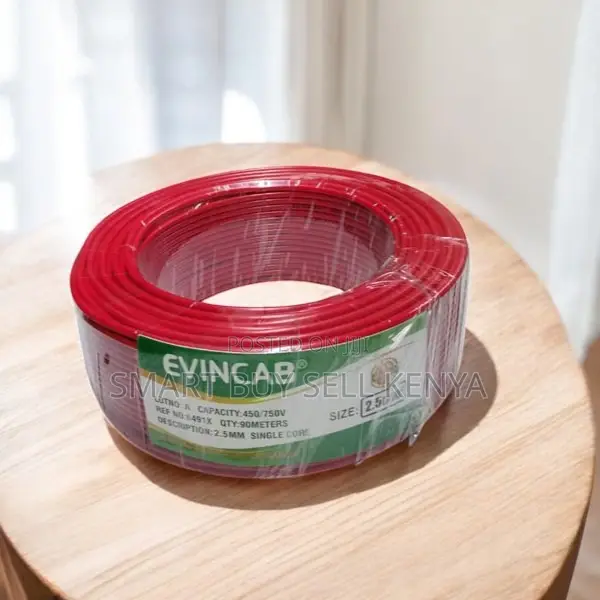 Evin Safe Use Red 2.5mm Single Core Solid Wiring Electrical Cable