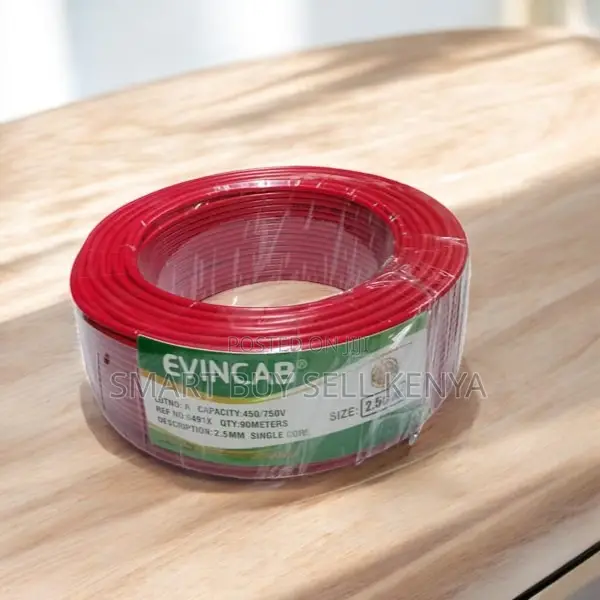 Evin Premium Grade Red 2.5mm Single Core Solid Wiring Cable