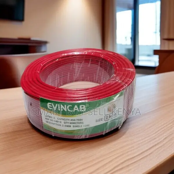 Evin High Durability Red 2.5mm Single Core Solid Wiring Cable