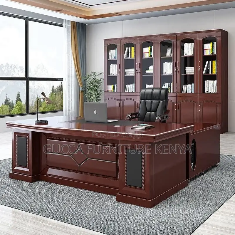 1.8 Meters Executive Mahogany L-shaped Table