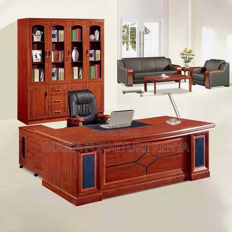 1.8 Meters Executive Mahogany L-shaped Table