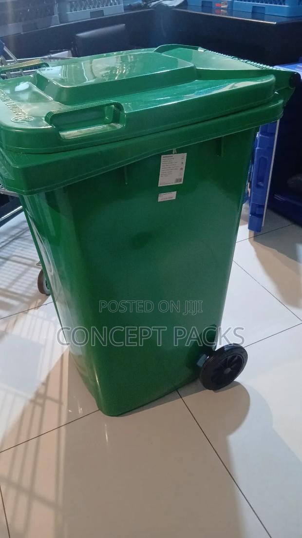 240l Green Bin With Wheels. - thumbnail 2