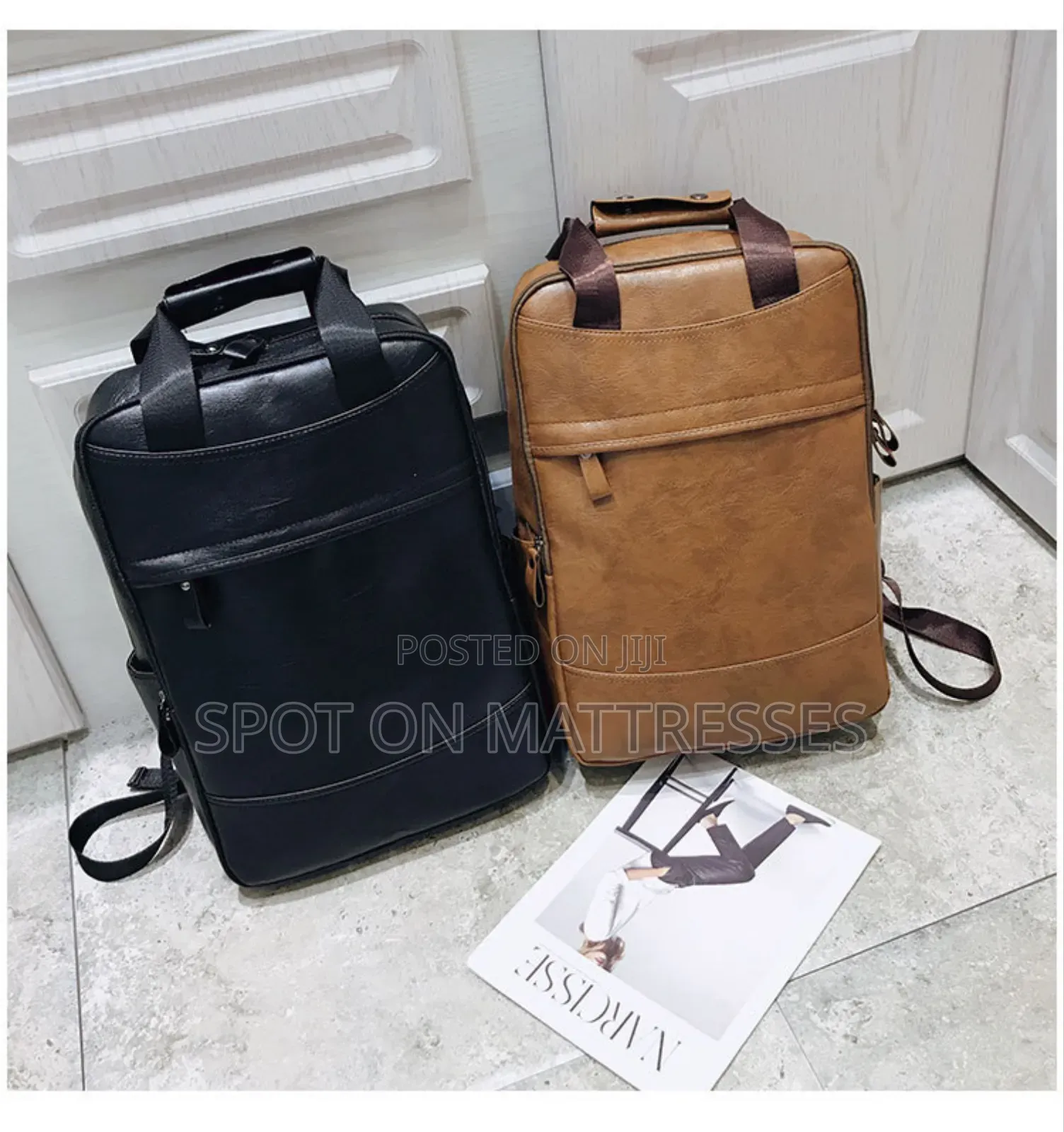 Classic Unisex Backpack. Brown And Black. Delivery Services Available.