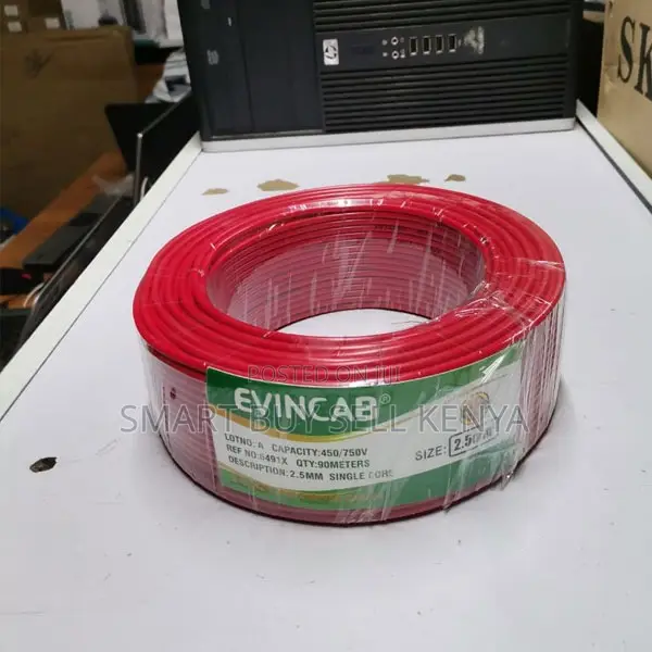 Evin Moisture Resistant Red 2.5mm Single Core Solid Electrical Cable