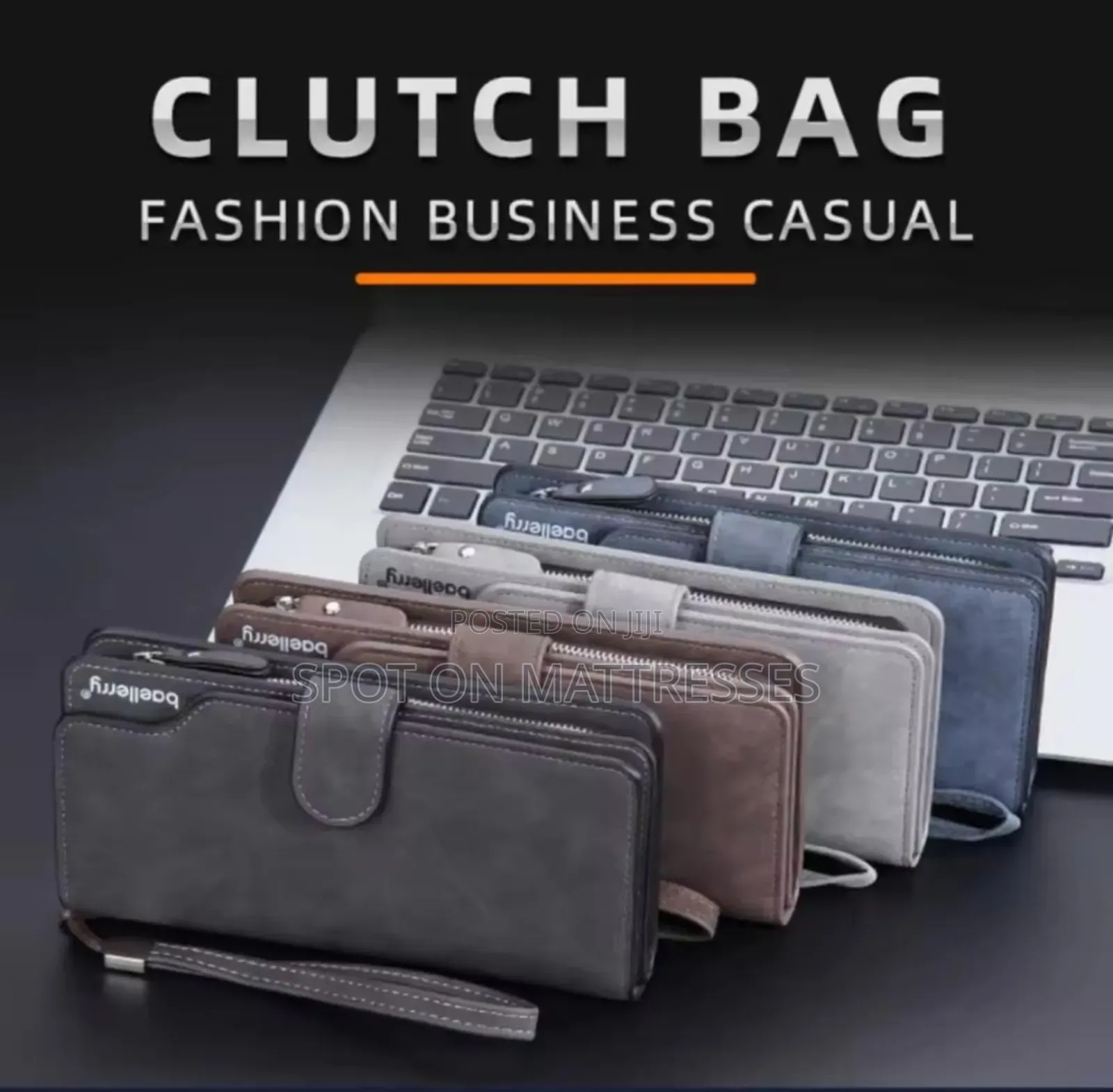 Ladies Baellery Clutch Bags. Available In Black, Blue, Brown And Grey.