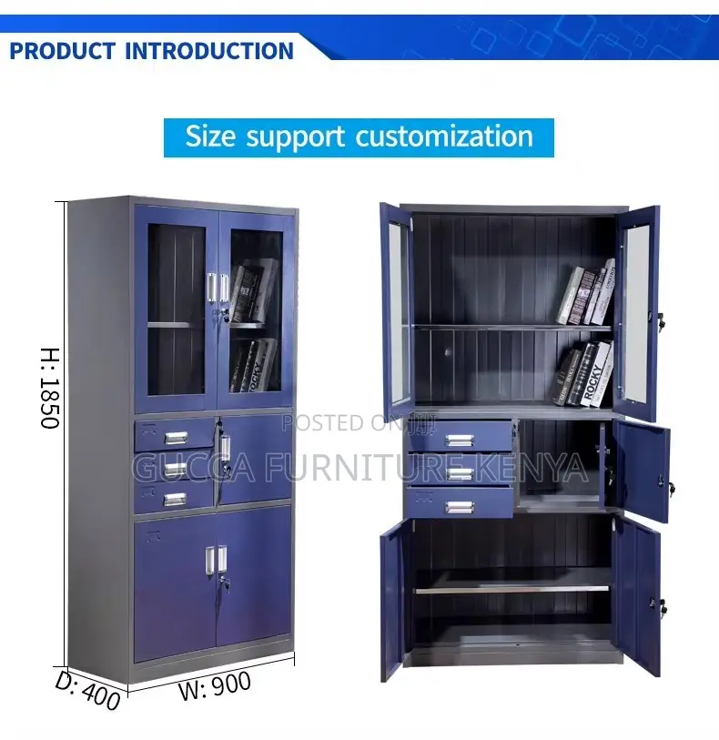2-door Blue Metallic Filling Safe Cabinet