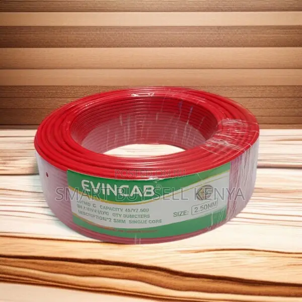 Stable Current Flow Evin Red 2.5mm Single Core Electrical Wiring Cable