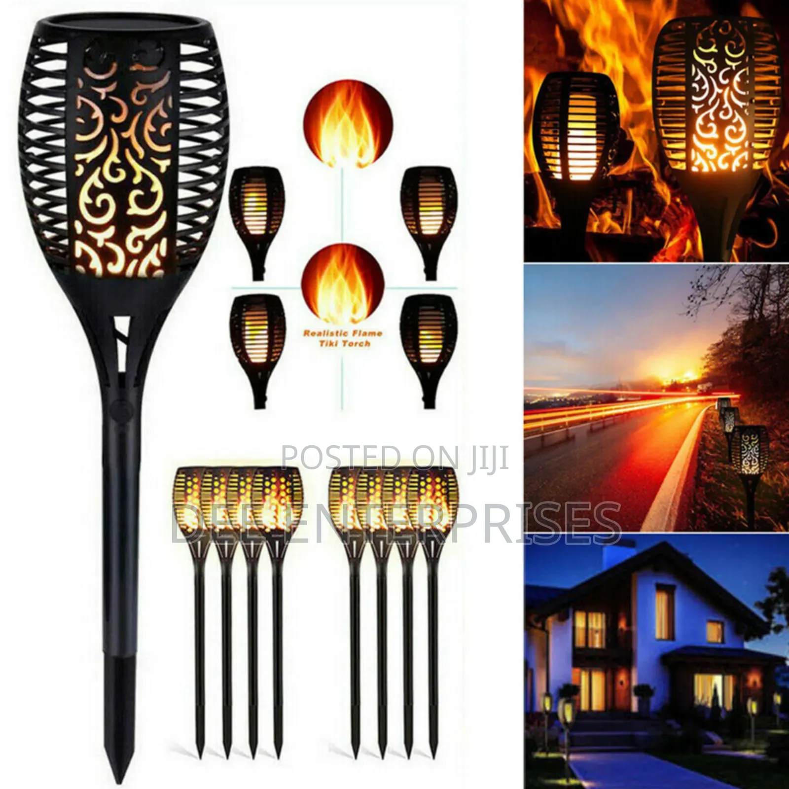 6 Pieces Led Solar Flame Lamp