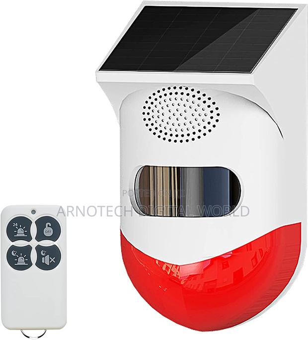 Solar Powered Infrared Motion Sensor Alarm Outdoor/Indoor Strobe Light