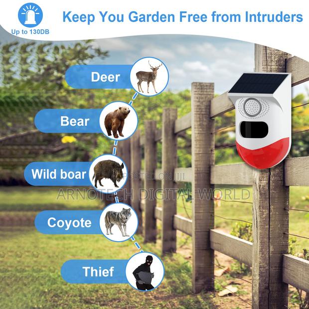 Solar Powered Infrared Motion Sensor Alarm Outdoor/Indoor Strobe Light - thumbnail 2