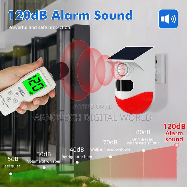 Solar Powered Infrared Motion Sensor Alarm Outdoor/Indoor Strobe Light - thumbnail 3