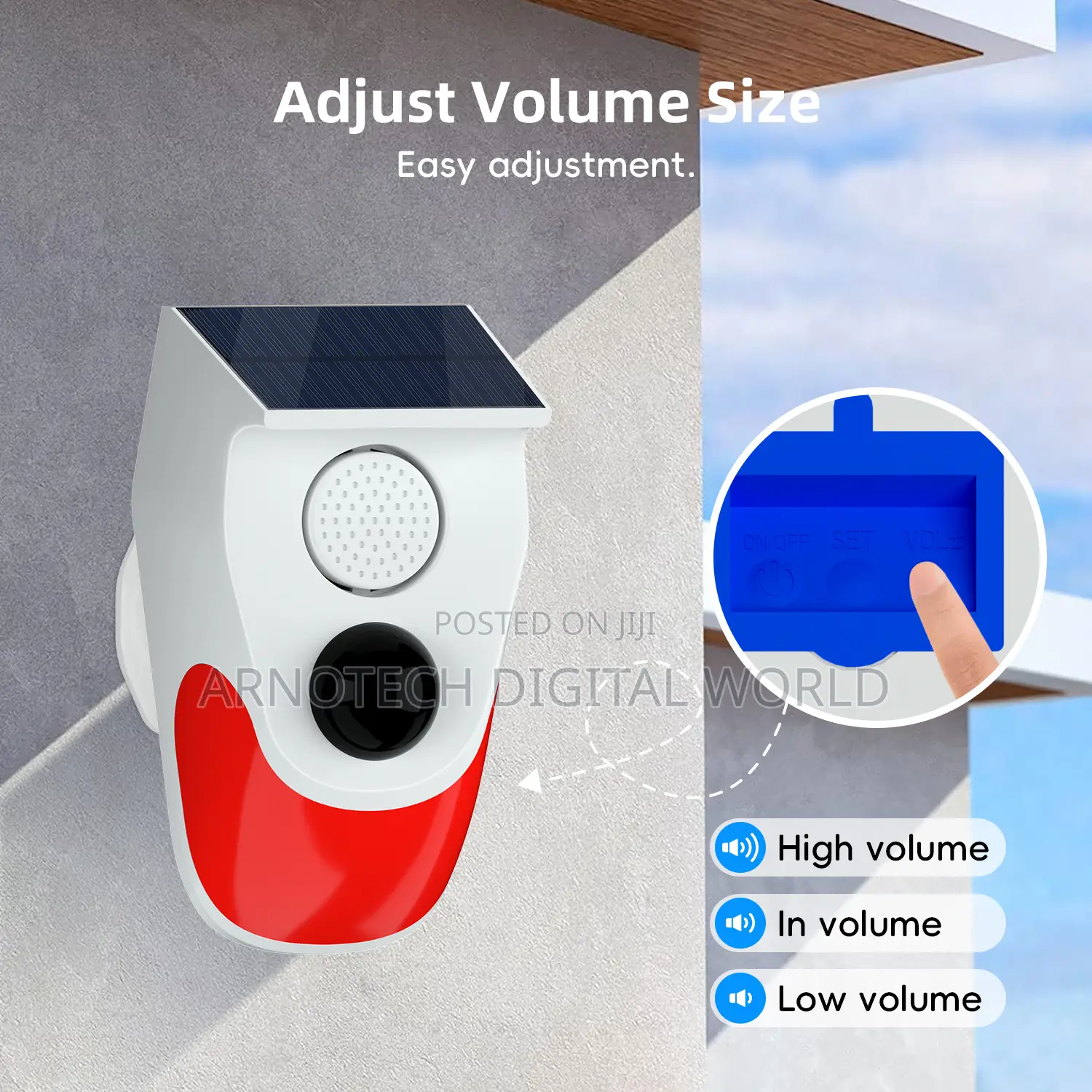 Solar Powered Infrared Motion Sensor Alarm Outdoor/Indoor Strobe Light