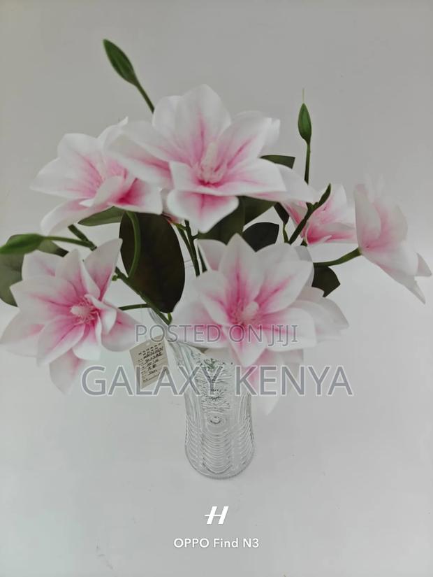 Clear Vase With Decor Flowers - Glass Vase - thumbnail 5