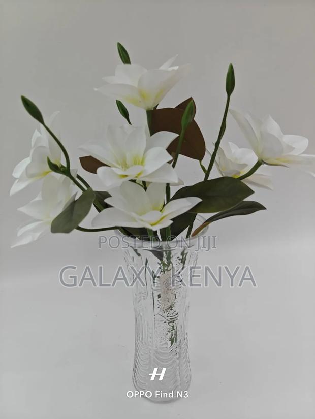 Clear Vase With Decor Flowers - Glass Vase - thumbnail 6