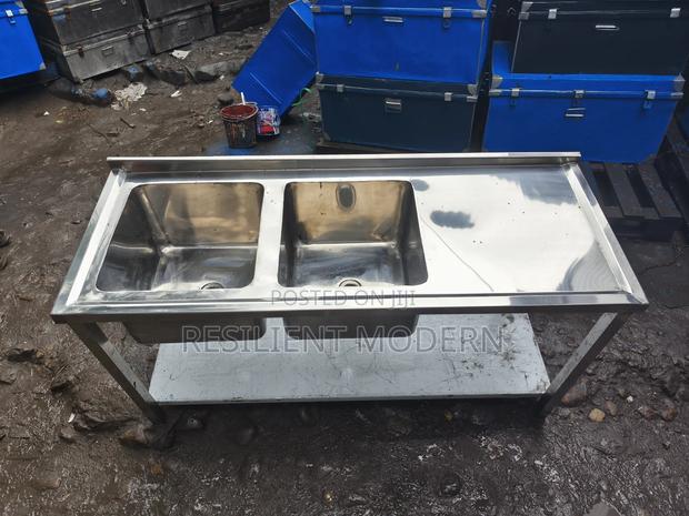 Commercial Stainless Steel Double Sink - main view
