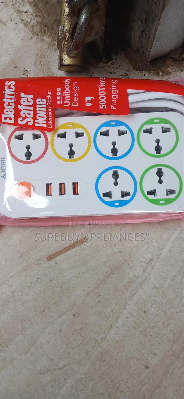 Heavy-Duty 6-Way Extension Lead With Fast Usb Charging - main view