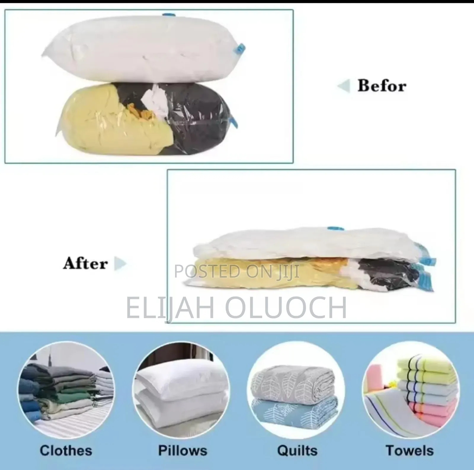 6pcs Vacuum Storage Bags With Suction Pump